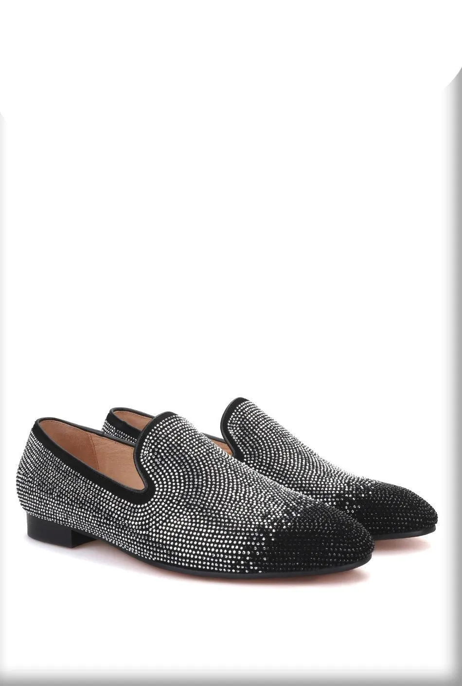 Suede Loafers with Rhinestones - Men Shoes