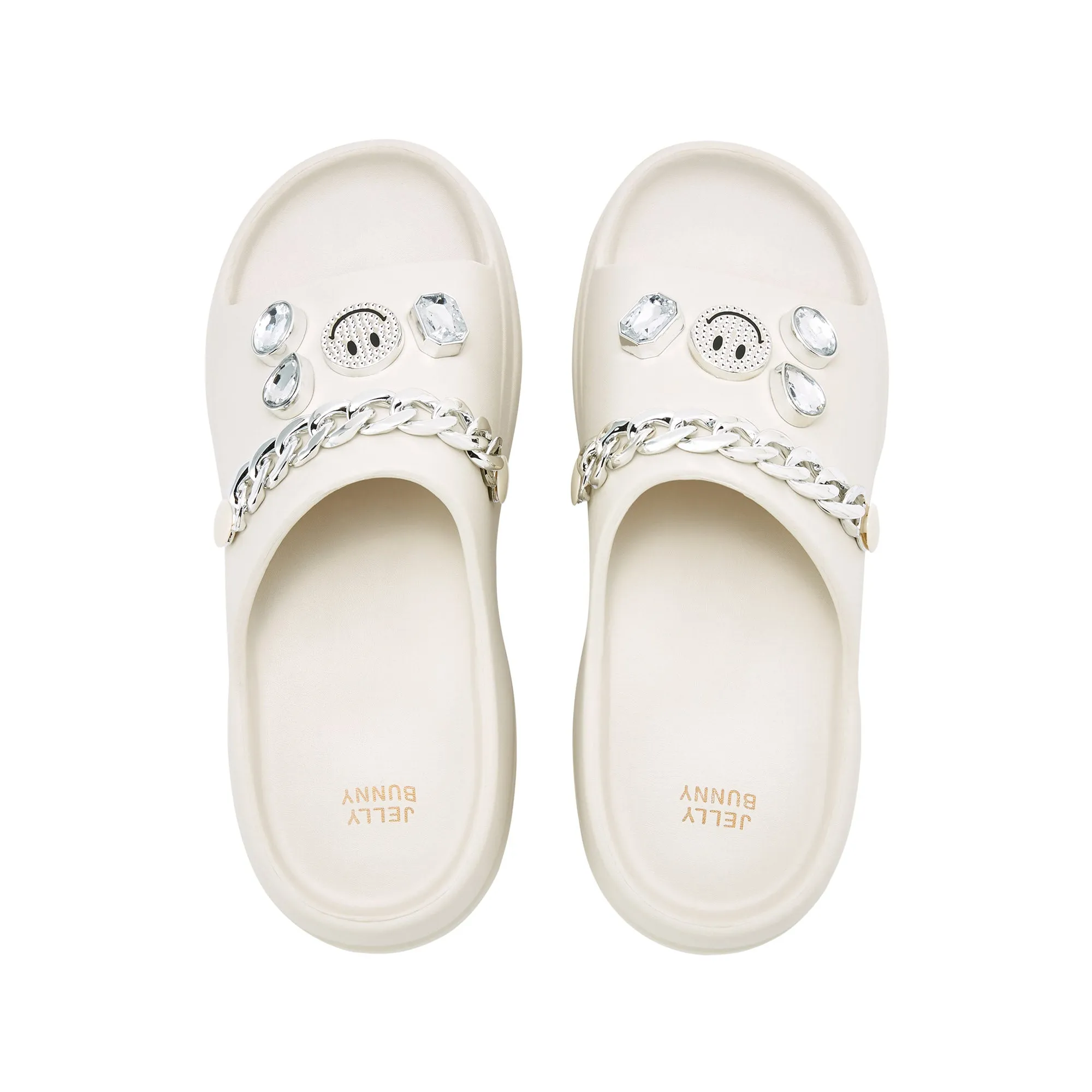 Sydney Jewel Sandals White