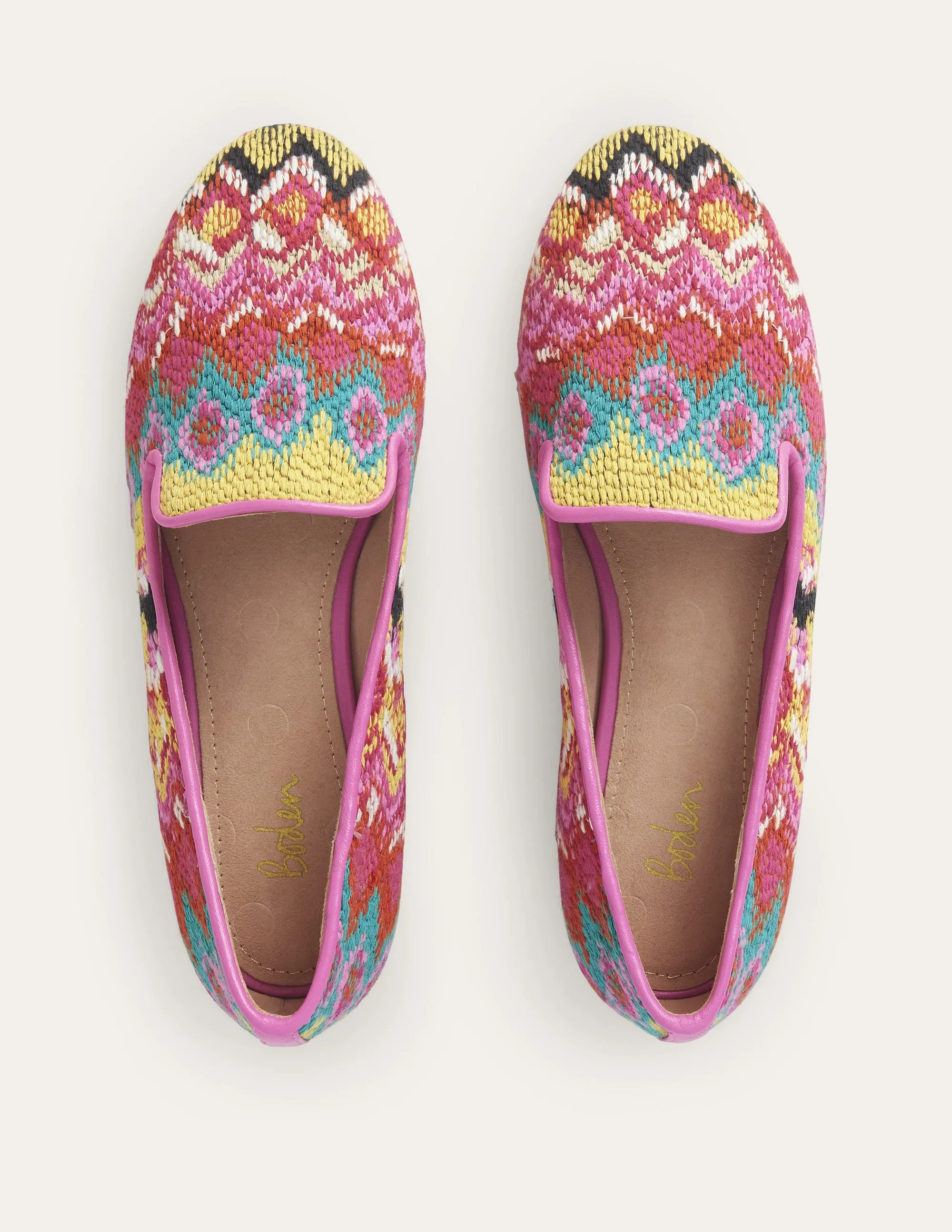 Tapestry Embroidered Loafers-Multi, Textured Ikat