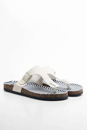 Thong Cork Sandal White