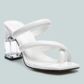 Transparent Heel Toe Ring Slides in White