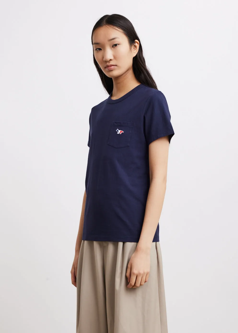 Tricolor Fox Patch Classic Pocket T-Shirt