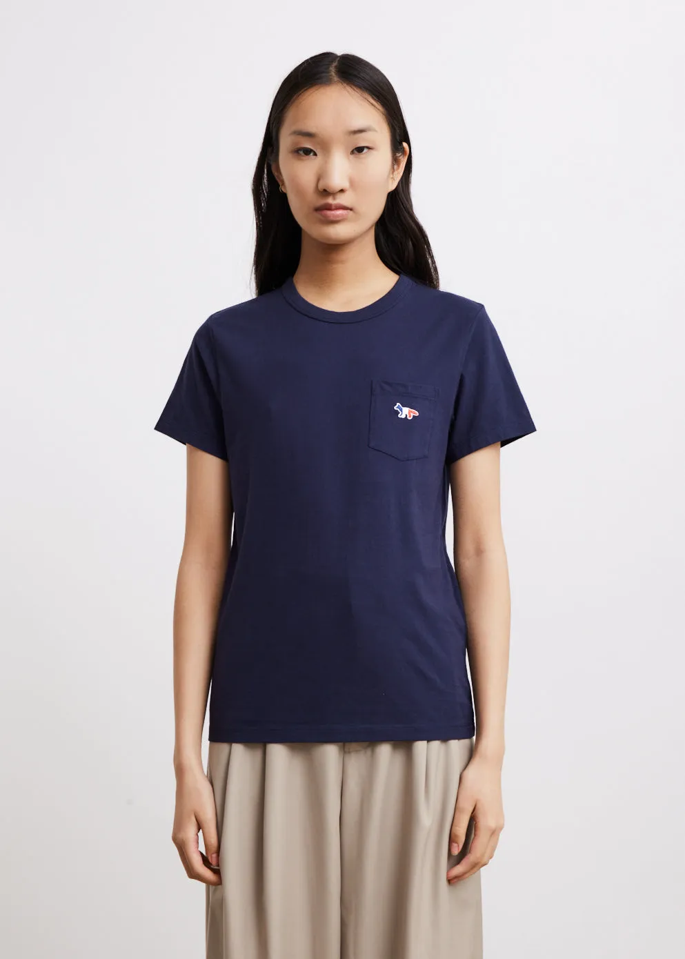 Tricolor Fox Patch Classic Pocket T-Shirt