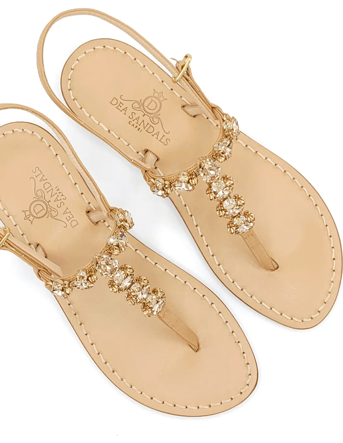 VILLA LYSIS BEIGE JEWEL SANDALS (ART. DS22B)