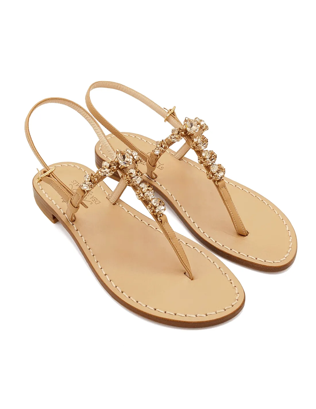 VILLA LYSIS BEIGE JEWEL SANDALS (ART. DS22B)